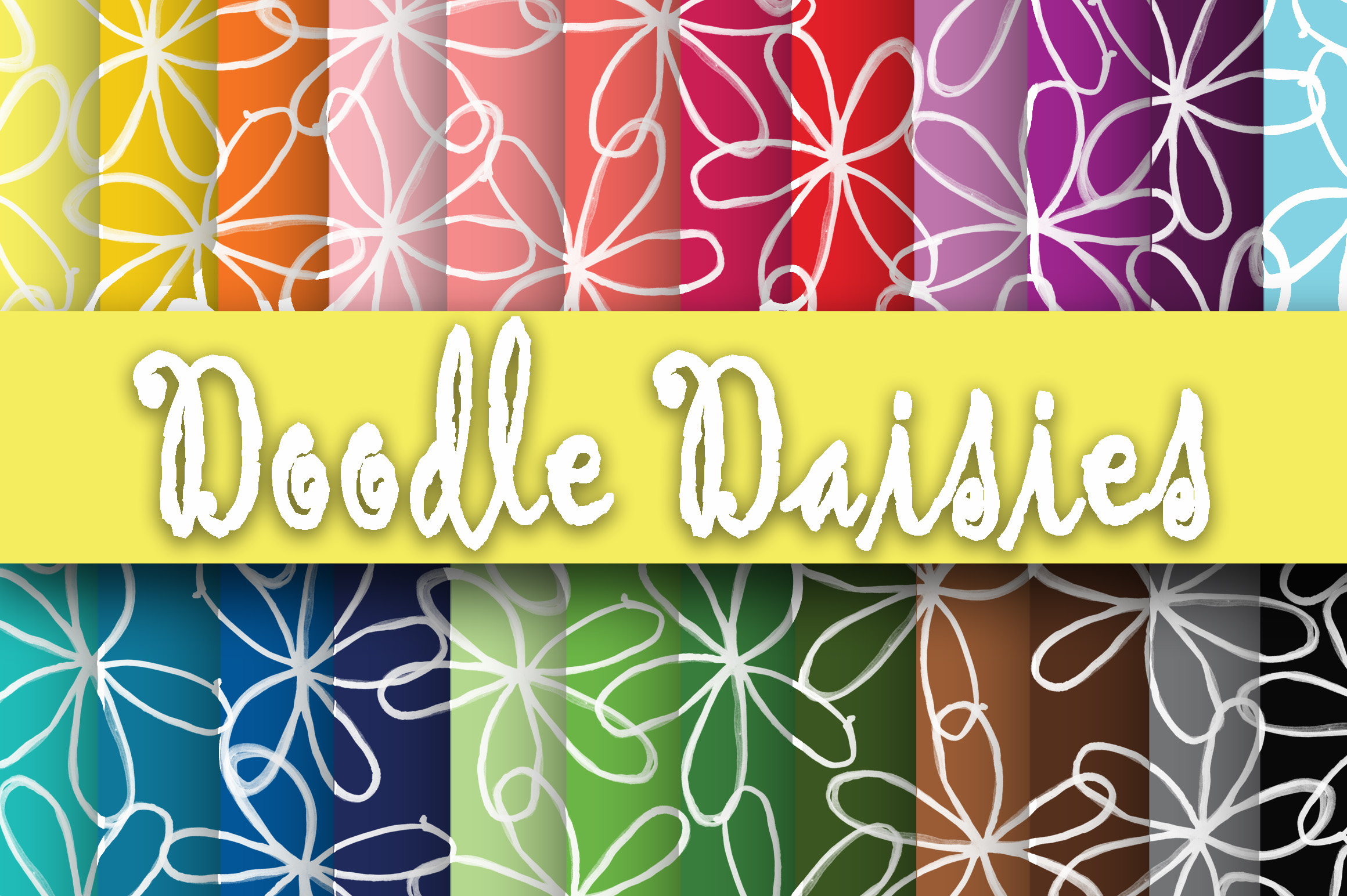 Doodle Daisies Digital Paper