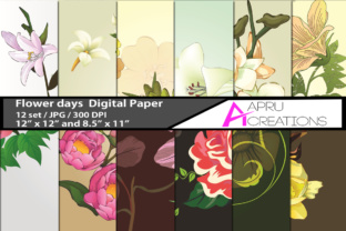 Flower Days Digital Papers: Your Go-To Set of 12 Printable, High-Resolution Backgrounds for Real-Life Creative Needs