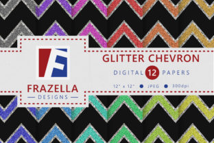 Glitter Chevron Pattern Digital Paper Collection