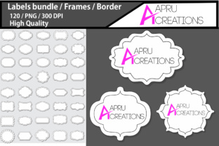 Label 2 Line 3D Frames Clipart