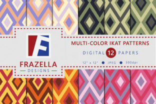 Multi-Color Ikat Pattern Digital Papers