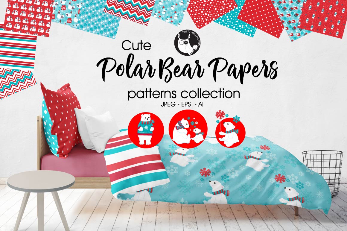 Polar Bear Papers: Super Cute, High-Quality Pattern Backgrounds for Real Projects