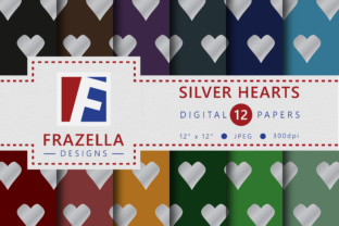 Silver Hearts Digital Paper Collection