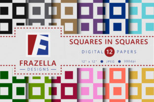 Squares in Squares Digital Paper Collection: Versatile, Crisp, and Creative