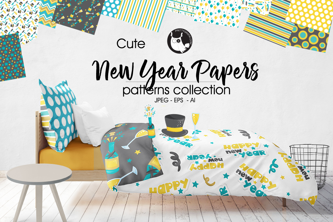 Super Cute, High-Quality Pattern Backgrounds for New Year Papers