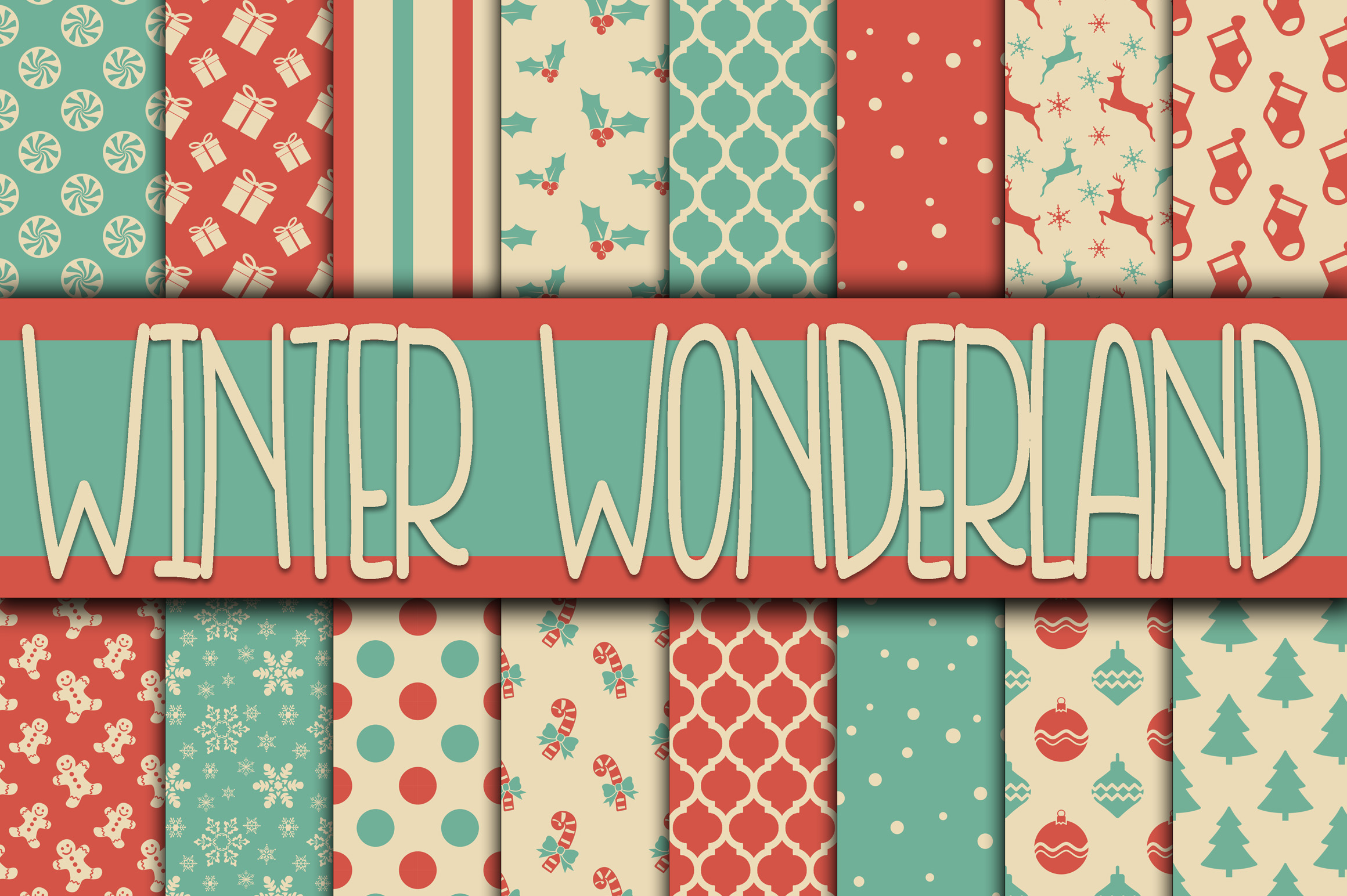Winter Wonderland Christmas Digital Paper